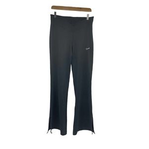 NIKE Pants Women Large Solid Black Fit-Dry Stretch Flare Yoga Full Length